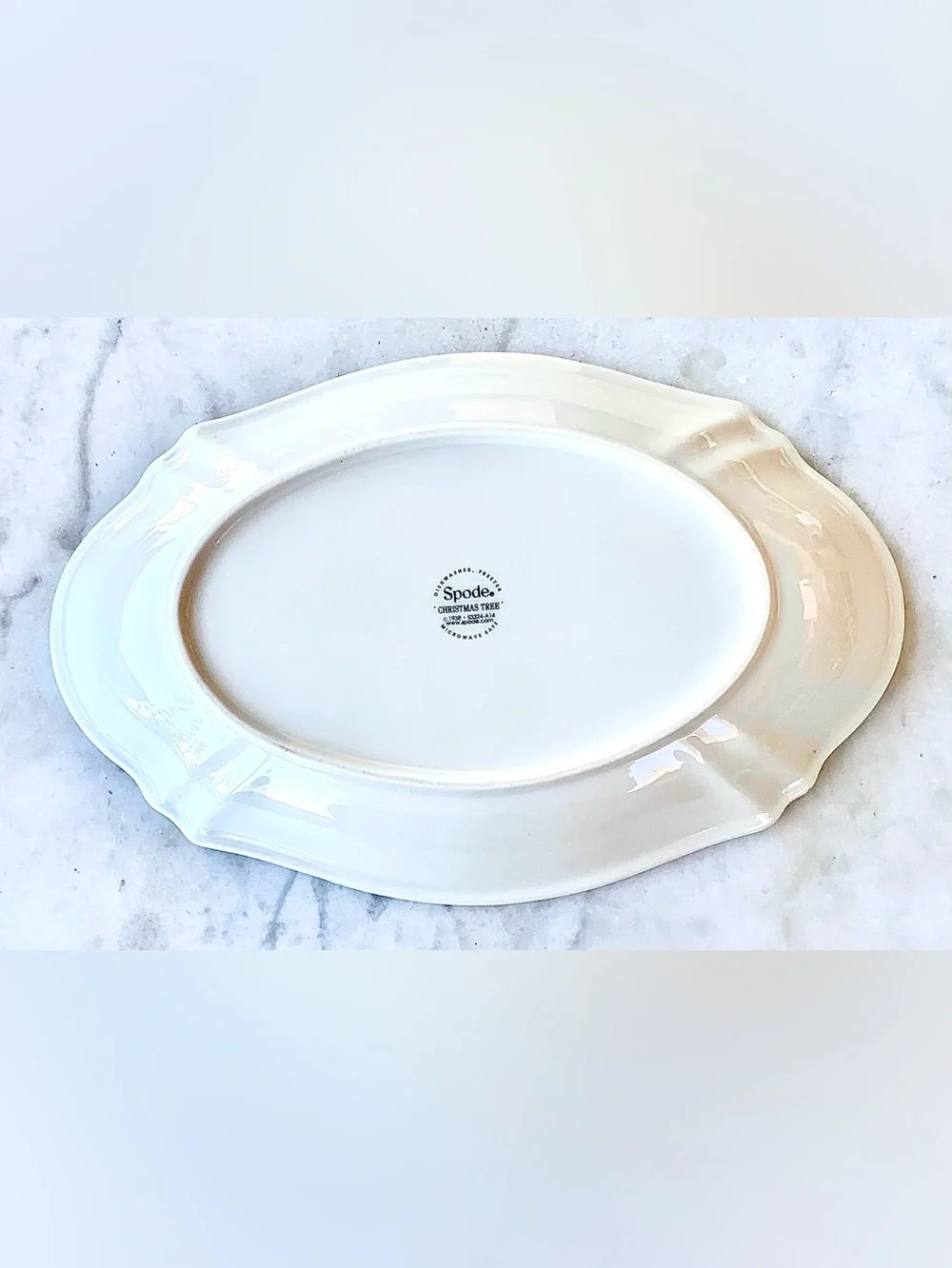 SPODE CHRISTMAS TREE OVAL MERRY CHRISTMAS TRAY PLATTER NEW GREEN GIFTS TOYS